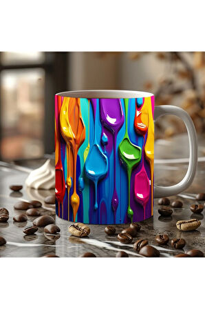 Boya Şeklinde 3 Boyutlu Tasarım Seramik Kupa Mug - Hediyelik Kupa Bardak