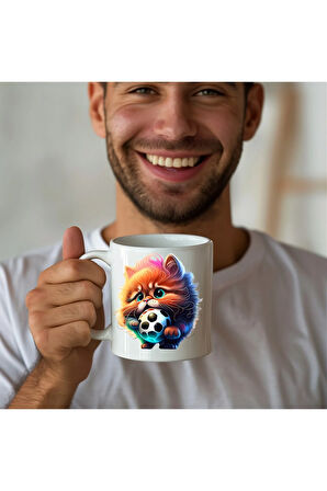 Kedi Baskılı 3D Tasarım Seramik Kupa Mug - Hediyelik Kupa Bardak