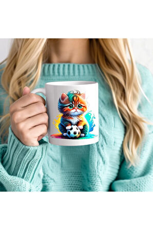 Kedi Baskılı 3D Tasarım Seramik Kupa Mug - Hediyelik Kupa Bardak