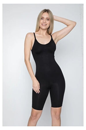 Fermuarsız Toparlayıcı Tam Boy Korse - Siyah