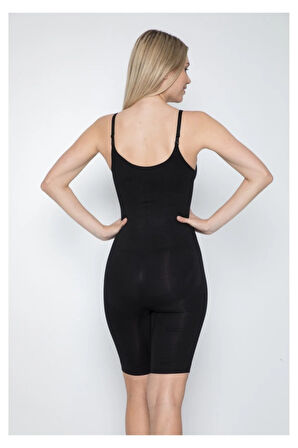 Fermuarsız Toparlayıcı Tam Boy Korse - Siyah