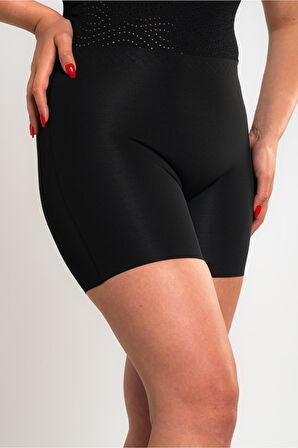 Lazer Kesim Şort Korse - Siyah