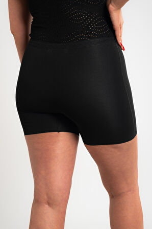 Lazer Kesim Şort Korse - Siyah