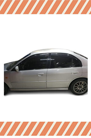 Honda Civic Sedan 2001-2007 Modellerine Uyumlu Özel 4'Lü Mügen Tip Cam Rüzgarlığı