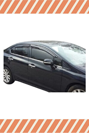 Honda Civic Sedan 2012 -2015 Modellerine Uyumlu Özel 4'Lü Mügen Tip Cam Rüzgarlığı