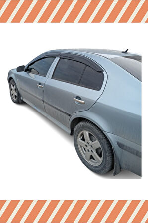 Skoda Octavia Sedan 1996-2004 Modellerine Uyumlu Özel 4'Lü Mügen Tip Cam Rüzgarlığı