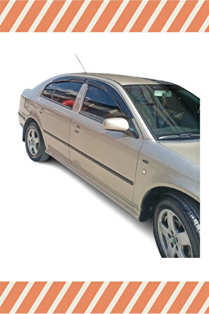 Skoda Octavia Sedan 1996-2004 Modellerine Uyumlu Özel 4'Lü Mügen Tip Cam Rüzgarlığı