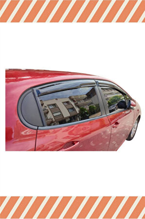 Peugeot 208 Tüm Modellerine Uyumlu Özel 4'Lü Mügen Tip Cam Rüzgarlığı