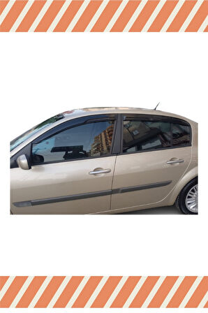 Renault Megane 2 Sedan 2004-2010 Modellerine Uyumlu Özel 4'Lü Mügen Tip Cam Rüzgarlığı