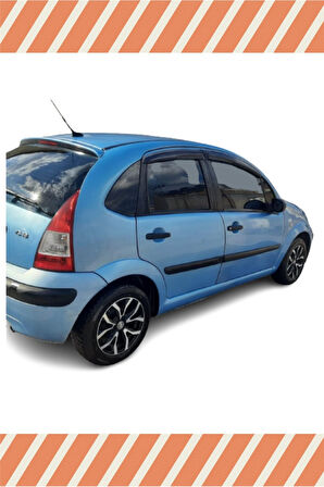 Citroen C-3 2002-2010 Modellerine Uyumlu Özel 4'Lü Mügen Tip Cam Rüzgarlığı