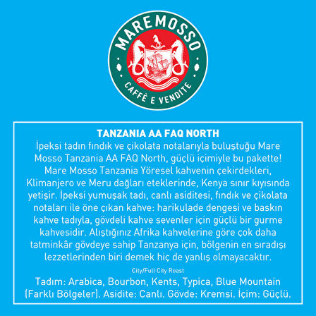 Tanzania AA FAQ North Çekirdek Filtre Kahve 1 Kg.