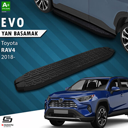 S-Dizayn Toyota RAV 4 5 Evo Siyah Yan Basamak 173 Cm 2018 Üzeri A+ Kalite