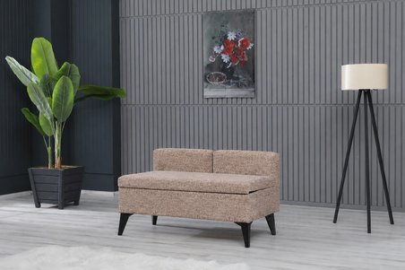 Toffet Bazalı Değiştirilebilir Kollu Süngerli Yüksek Plastik Ayaklı Puf - Bench