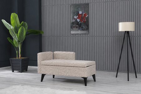Toffet Bazalı Değiştirilebilir Kollu Süngerli Yüksek Plastik Ayaklı Puf - Bench