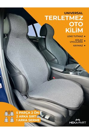 Meka Part Oto Koltuk Koruyucu Kılıf 5 Parça Universal Füme 2+3 %100 Pamuk