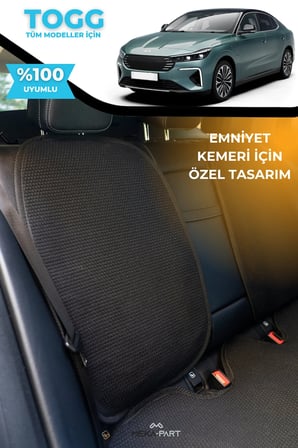 Terletmez Oto Koltuk Koruyucu Kılıf %100 Pamuk 5 li Tam Set Siyah TOGG T10F