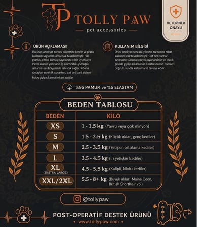Ameliyat Sonrası Koruyucu Kedi Köpek Tulumu, Kolsuz, Sırttan Cırtlı, Enjeksiyon Bölümlü Giysi