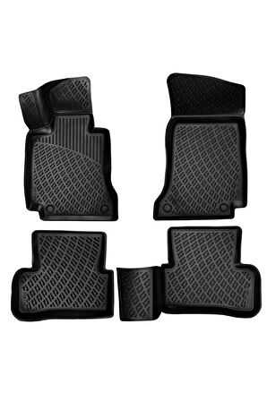 Mercedes C Serisi W205 Plastik Setli 2021 Model 3D Bagaj Havuzu ve Araca Özel Paspas Seti