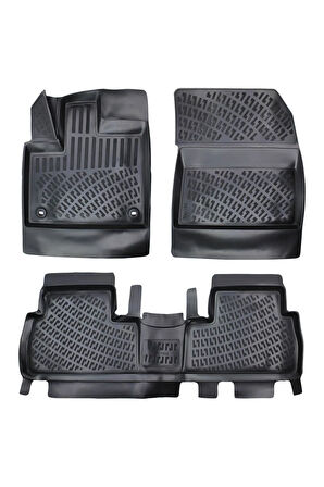 Opel Combo seperatörsüz 2021 Model 3D Bagaj Havuzu ve Araca Özel Paspas Seti 