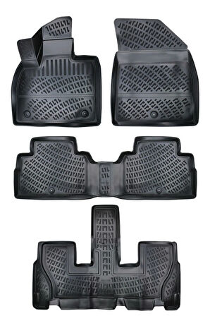 Hyundai Palisade  7 Koltuklu 2021 Model 3D Bagaj Havuzu ve Araca Özel Paspas Seti 