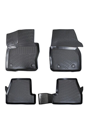 Ford Focus 3.5 Sedan Düz Zemin İnce Stepne Kulaklı 2017 3D Bagaj Havuzu ve Araca Özel Paspas Seti