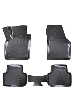 Volkswagen Tiguan Stepnesiz (Alt Kısım) 2019 Model 3D Bagaj Havuzu ve Araca Özel Paspas Seti