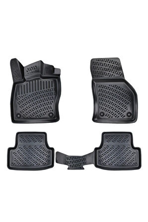 Volkswagen Golf 8 (Üst Kısım) 2021 Model 3D Bagaj Havuzu ve Araca Özel Paspas Seti 