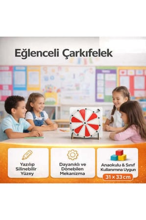Kırmızı Beyaz Çarkıfelek Ahşap Eğitici Oyun + Mesakademi Eğitim Desteği Hediyeli