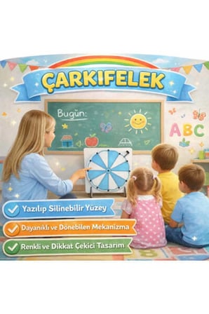 Mavi Beyaz Çarkıfelek Ahşap Eğitici Oyun + Mesakademi Eğitim Desteği Hediyeli