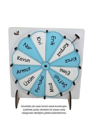 Mavi Beyaz Çarkıfelek Ahşap Eğitici Oyun + Mesakademi Eğitim Desteği Hediyeli