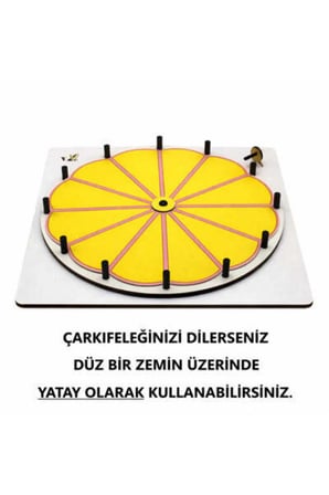 Sarı Renkli Çarkıfelek Ahşap Eğitici Oyun Materyali + Mesakademi Eğitim Desteği Hediyeli