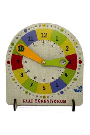 Ahşap Saat Öğrenme Montessori Eğitici Seti + Mesakademi Eğitim Desteği Hediyeli