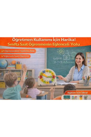 Ahşap Saat Öğrenme Montessori Eğitici Seti + Mesakademi Eğitim Desteği Hediyeli