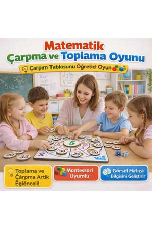 Çarpma ve Toplama Matematik Ahşap Eğitici Seti + Mesakademi Eğitim Desteği Hediyeli