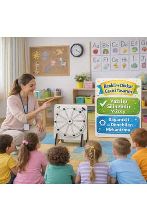 Büyük Boy 12 Dilim Beyaz Çarkıfelek Ahşap Set + Mesakademi Eğitim Desteği Hediyeli