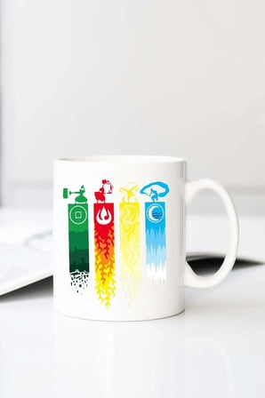 Elemental B Kme Avatar Fermuar Baskılı 330 ml Porselen Kupa Bardak (123594-1)