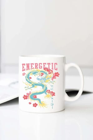Energetic Oversiz Baskılı 330 ml Porselen Kupa Bardak (123606-1)