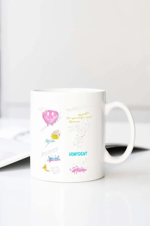 Expression Letter Graphic Dr Baskılı 330 ml Porselen Kupa Bardak (123640-1)