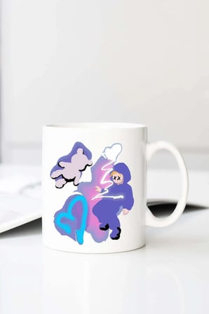 Ezwear Cartoon Graphic Sh Baskılı 330 ml Porselen Kupa Bardak (123643-1)