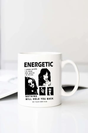 Ezwear Energetic Figure Slog Baskılı 330 ml Porselen Kupa Bardak (123645-1)