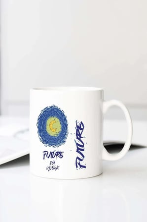 Future For Kap Baskılı 330 ml Porselen Kupa Bardak (123741-1)
