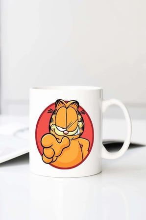 Garfield Yuvarlak Hunors Baskılı 330 ml Porselen Kupa Bardak (123768-1)