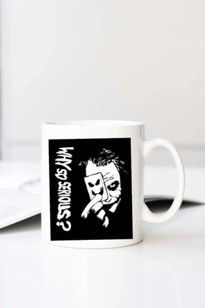 Joker K Baskılı 330 ml Porselen Kupa Bardak (123789-1)