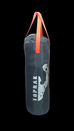 ELDİVEN HEDİYELİ ÇOCUK BOKS TORBASI 9-13 YAŞ İÇİN 60x22 cm  KARABİNA HEDİYELİ İÇİ DOLU TOPRAK SPORT