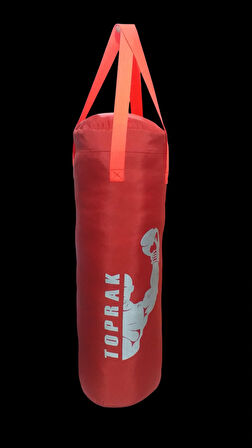 ELDİVEN HEDİYELİ ÇOCUK BOKS TORBASI 9-13 YAŞ İÇİN 60x22 cm  KARABİNA HEDİYELİ İÇİ DOLU TOPRAK SPORT