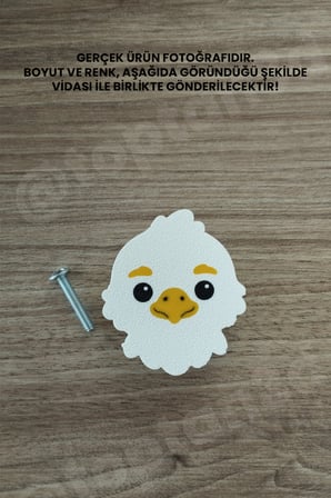 5 ADET - Kartal Dolap Kulpu, Çocuk Odası Mobilya Kulpu, Modern ve Eğlenceli Kulp (Kulp Vidası Dahildir)