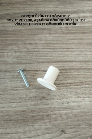15 ADET - Açık Bej Düğme Kulp - Modern ve Şık Dolap, Gardırop, Şifonyer, Komodin ve Çekmece Kulpu (Vida Dahil)