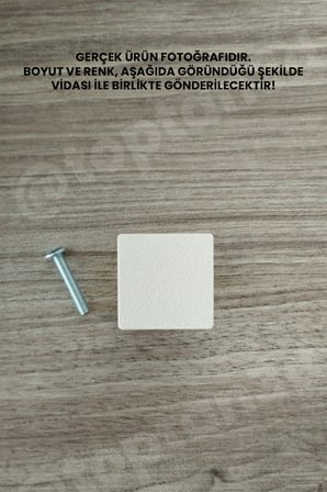 15 ADET - Açık Bej Kare Kulp - Modern ve Şık Dolap, Gardırop, Şifonyer, Komodin ve Çekmece Kulpu (Vida Dahil)