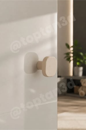 15 ADET - Açık Bej Oval Kare Kulp - Modern ve Şık Dolap, Gardırop, Şifonyer, Komodin ve Çekmece Kulpu (Vida Dahil)