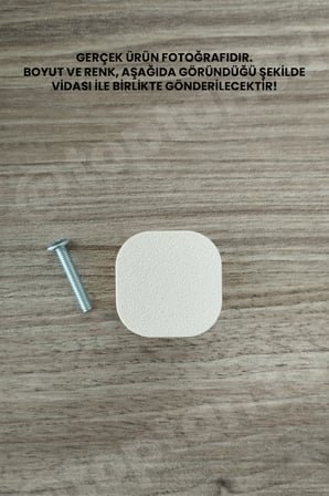 15 ADET - Açık Bej Oval Kare Kulp - Modern ve Şık Dolap, Gardırop, Şifonyer, Komodin ve Çekmece Kulpu (Vida Dahil)